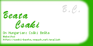 beata csaki business card